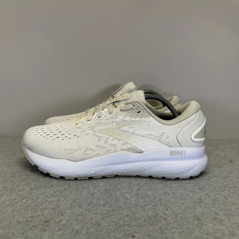 Brooks Ghost 16 Womens Shoes Size 8.5 White Athletic Running Sneaker 1204071B151